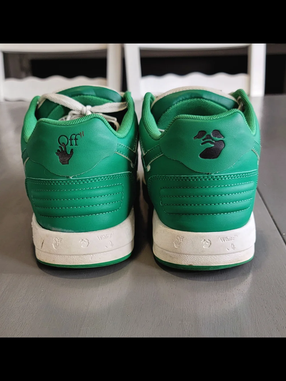Off-White Out Of Office OOO Sneakers White Green Low Top Size 43 / US 10 Men